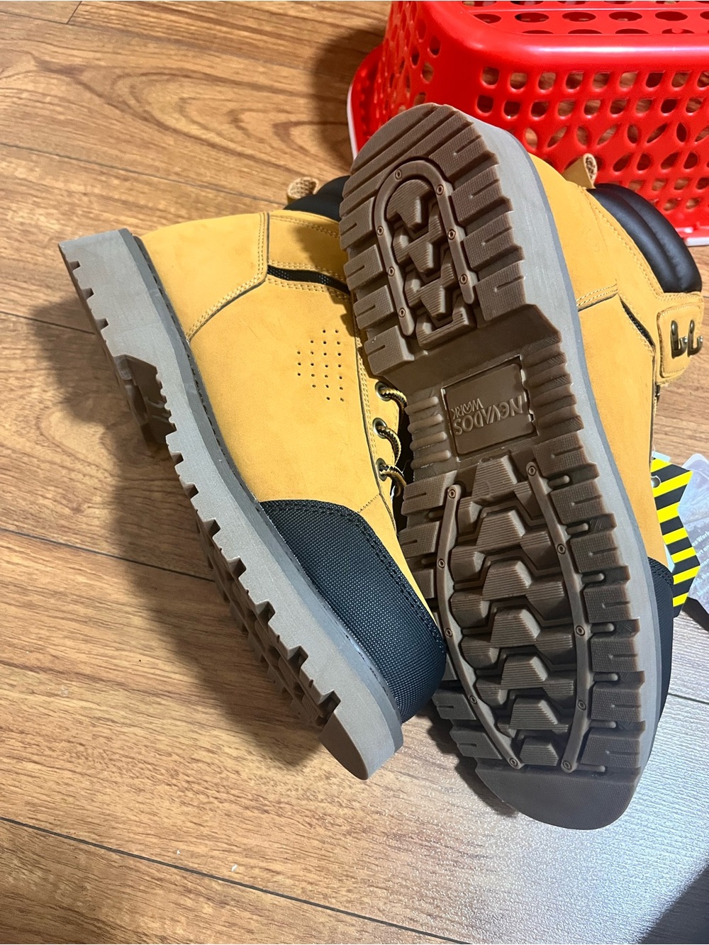 ' Yellow Steel-Toe Work Boots - Picture 4 of 5